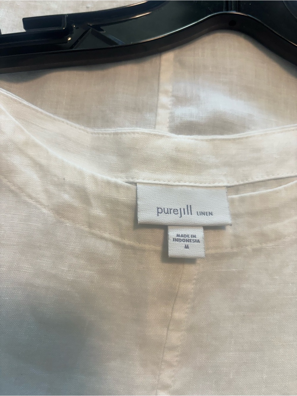 Pure Jill J.Jill 100% Linen White 2 Piece Matching Set Top & Cropped Pants - Picture 13 of 16